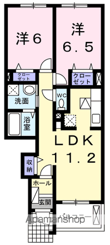 テンプラードナゴミβ(2LDK/1階)の間取り写真
