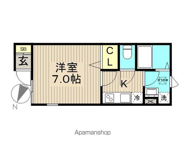 BE ウエスト(1K/1階)の間取り写真