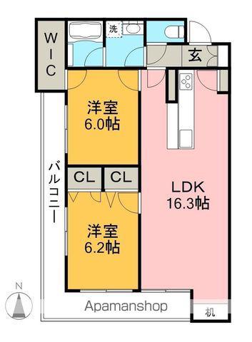 BEREO HARE(2LDK/2階)の間取り写真