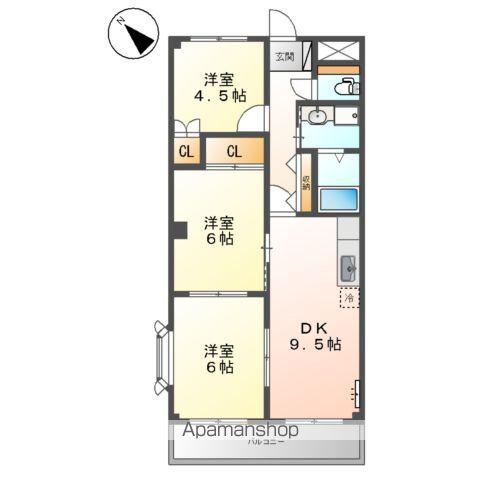 カームネスト(3DK/3階)の間取り写真