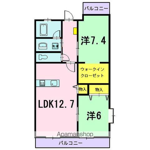 東海道本線 清水駅(静岡) バス乗車時間：16分 山原中バス停で下車 徒歩1分 3階建 築23年(2LDK/2階)の間取り写真