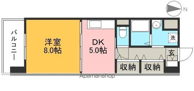 ポラリス(1DK/3階)の間取り写真