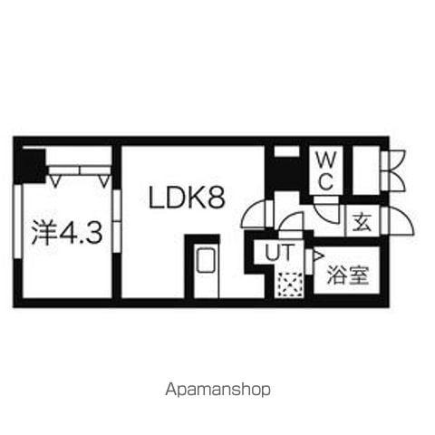 E-HORIZON山鼻(1DK/5階)の間取り写真