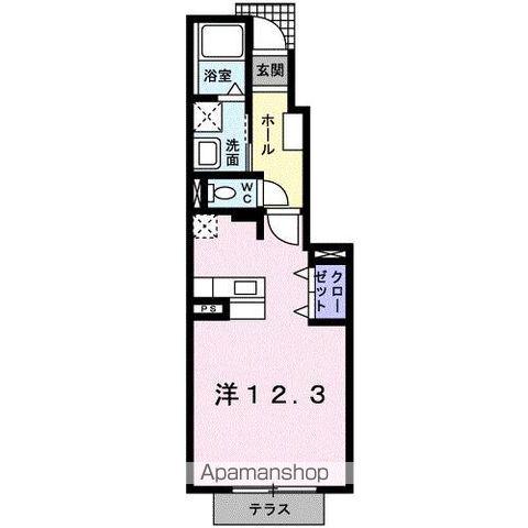 メリオルカザB(ワンルーム/1階)の間取り写真