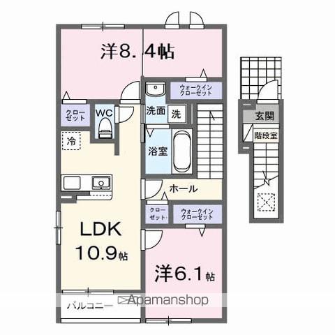 エトワール・イリゼ A(2LDK/2階)の間取り写真