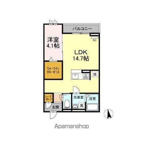 セントラルガーデン名駅東(1LDK/2階)の間取り写真