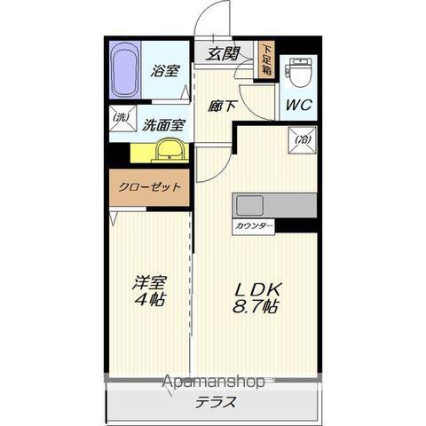 グリーンヒルズ Ⅱ(1LDK/1階)の間取り写真