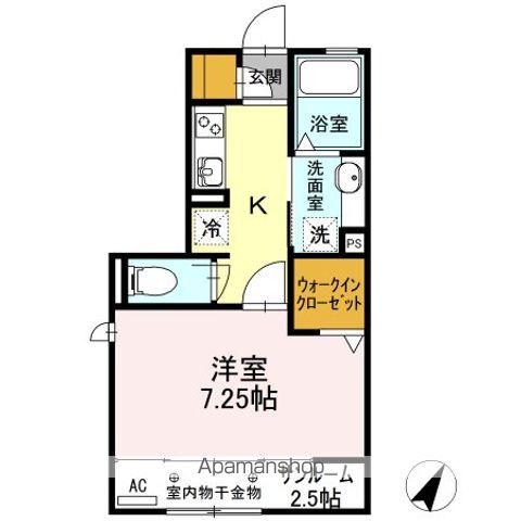 ロードサイド葵 A(1K/2階)の間取り写真