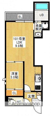 GRANDTIC 旭園(1LDK/1階)の間取り写真