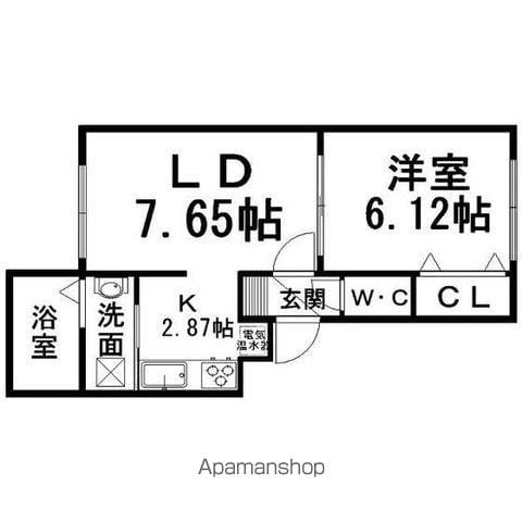 リバティ西富(1LDK/2階)の間取り写真