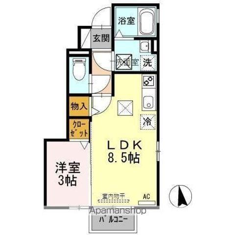 グラディス(1LDK/1階)の間取り写真