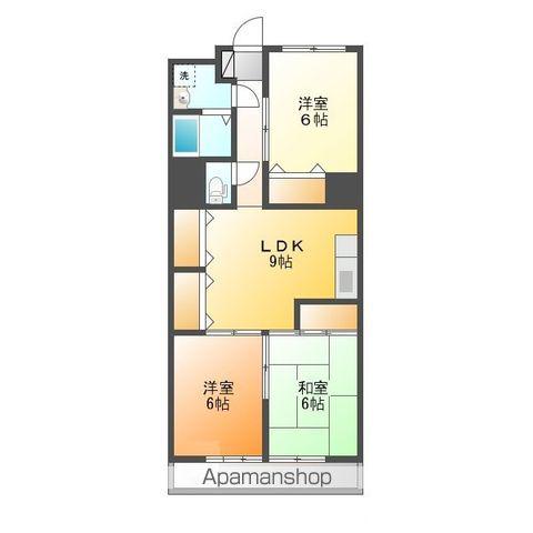 アポー河辺壱番館(3DK/3階)の間取り写真