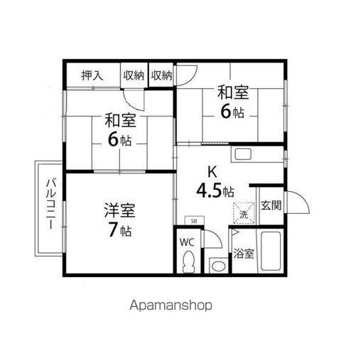 フレグランス南中山B棟(3K/1階)の間取り写真