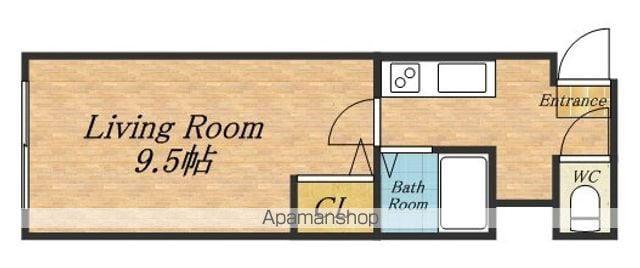 コア24A(1K/1階)の間取り写真