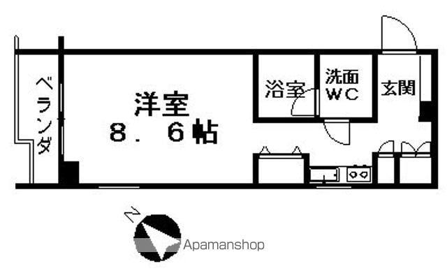 パシフィックコート目黒南(1K/2階)の間取り写真