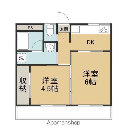 伊予マンション(2DK/4階)の間取り写真