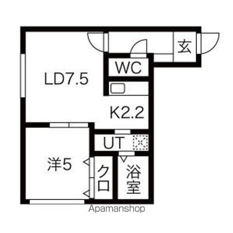 クラリス豊平Ⅱ(1LDK/2階)の間取り写真