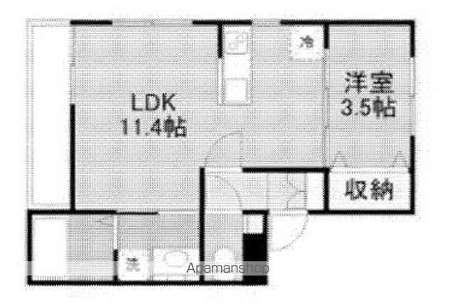 シャローム ノア(1LDK/2階)の間取り写真