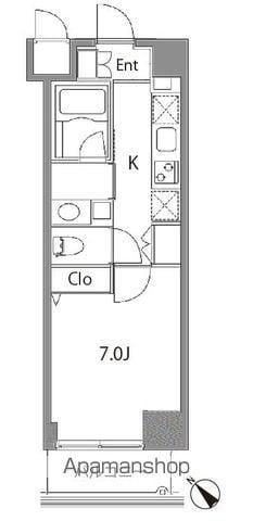 カスタリア中目黒(1K/5階)の間取り写真
