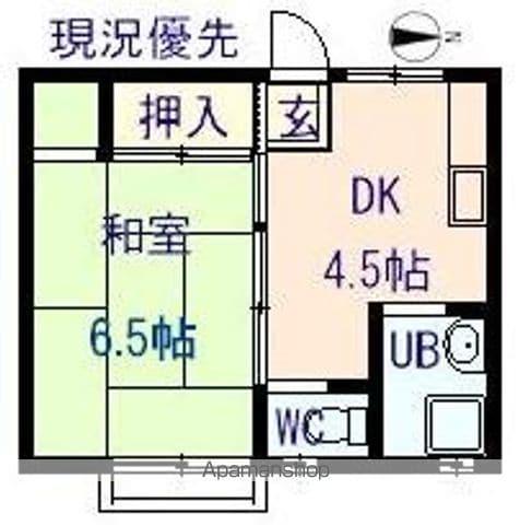 サンシティラサール(1DK/1階)の間取り写真