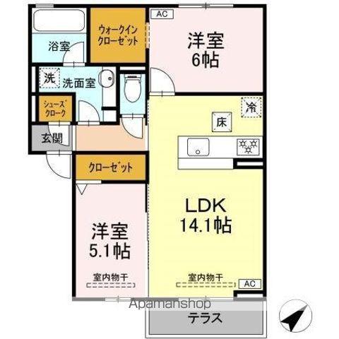 D-ROOM長沼1丁目(2LDK/1階)の間取り写真