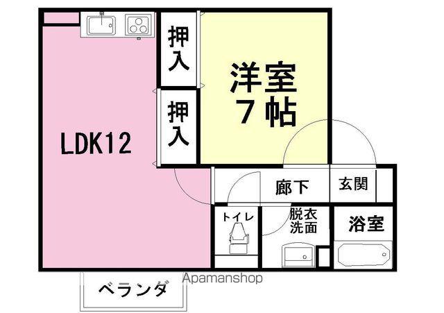 グランドヒルかんな(1LDK/1階)の間取り写真