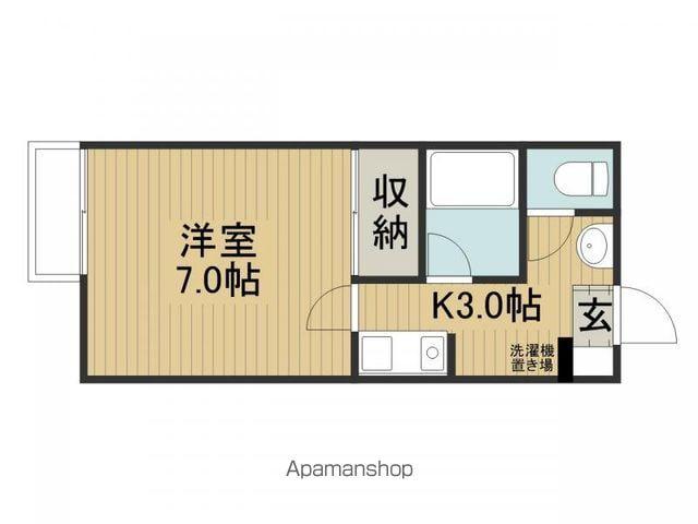 S.S.ハイツB棟(1K/2階)の間取り写真