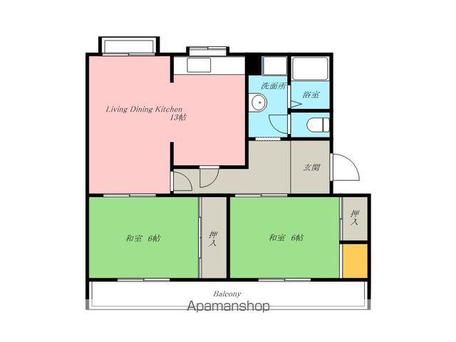 マンションケレス(3DK/4階)の間取り写真