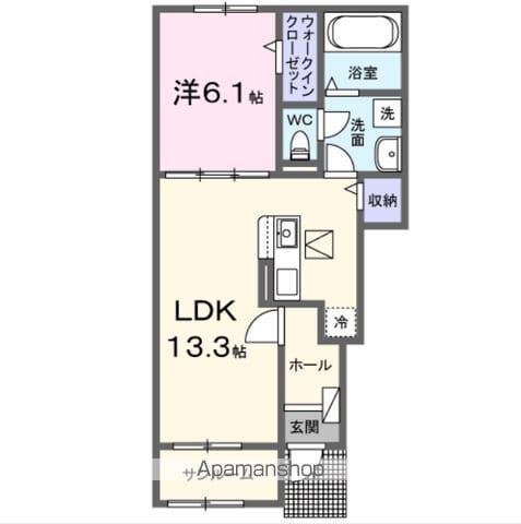 ソラリスガーデン(1LDK/1階)の間取り写真