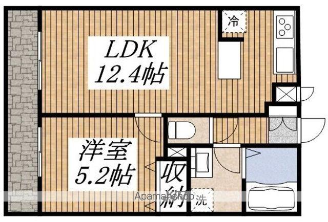 フォルス ヴィラージュ(1LDK/1階)の間取り写真