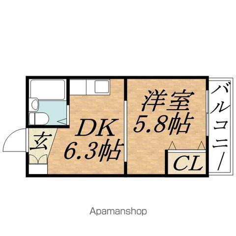 サウスフォーⅠ(1DK/8階)の間取り写真