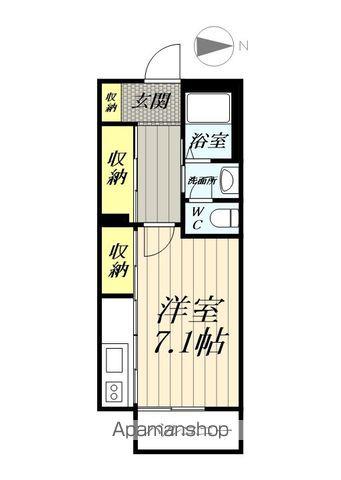 プレミアB(ワンルーム/2階)の間取り写真