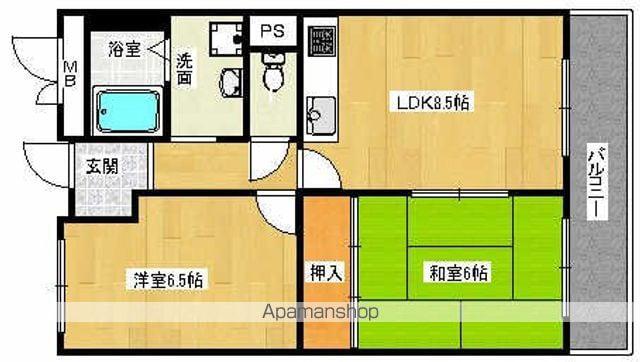 たきよしマンション(2DK/3階)の間取り写真