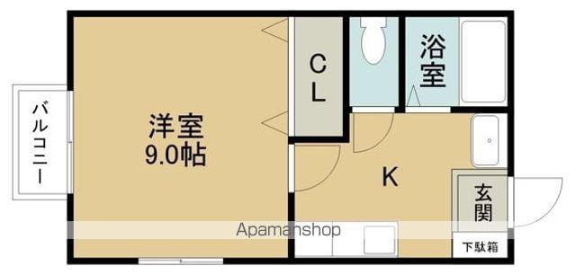ミューズ(1K/2階)の間取り写真