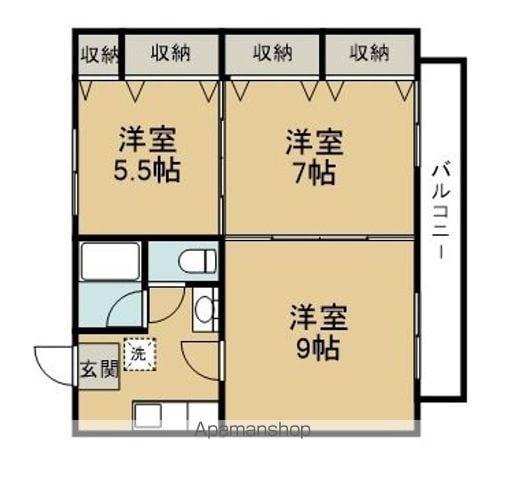 アーバンコート宮町(3K/1階)の間取り写真