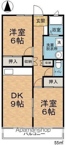 渚スクウェアビレッジ(2DK/2階)の間取り写真