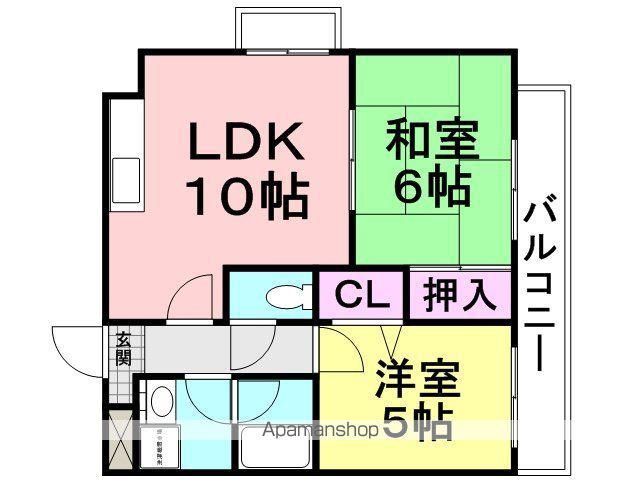 リズロン尼崎(2LDK/4階)の間取り写真