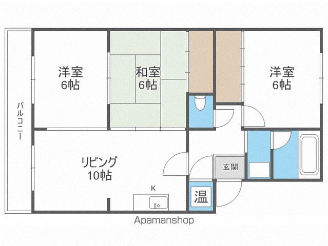 カルチャ松本(3LDK/3階)の間取り写真