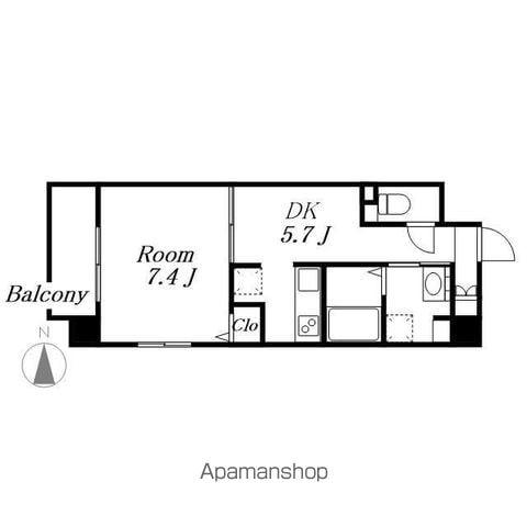 RIVAGE(1DK/8階)の間取り写真