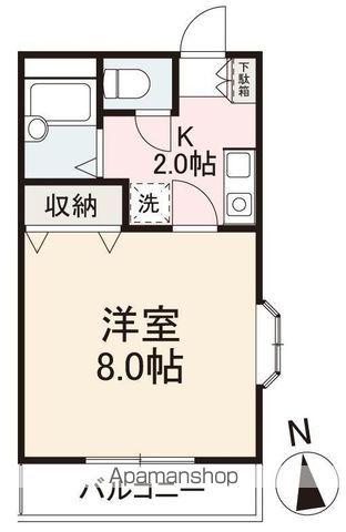 クレイドルⅤ・Ⅵ(1K/2階)の間取り写真