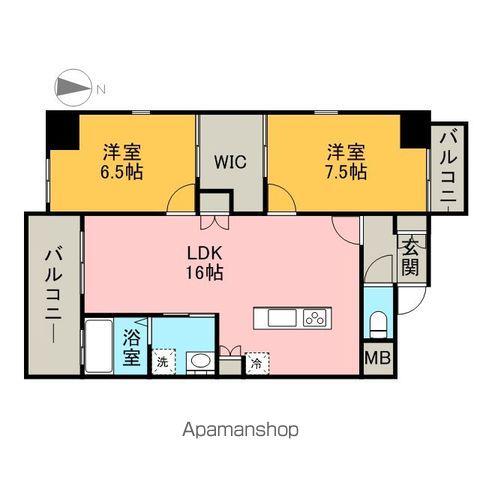 コモレビスクエア名駅北(2LDK/9階)の間取り写真