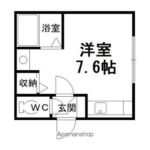 リバティとん田(ワンルーム/4階)の間取り写真