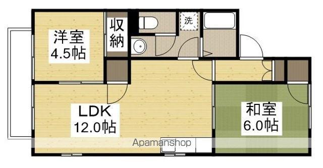 プランタン1(2LDK/2階)の間取り写真