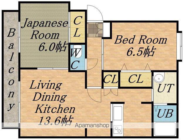 パークハイツD(2LDK/4階)の間取り写真