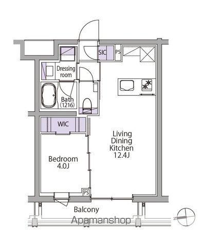 イプセ白金台(1LDK/2階)の間取り写真