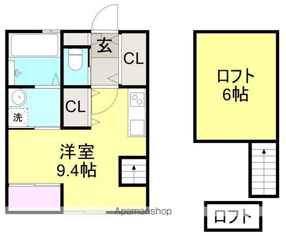 バンディエラⅡ(1K/2階)の間取り写真