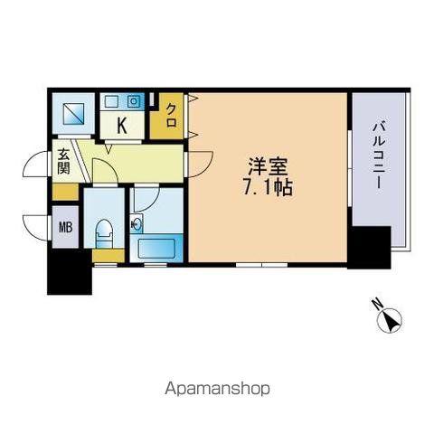 ダイナコート六本松Ⅲ(1K/8階)の間取り写真