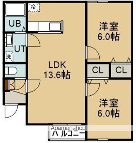 スペース北浜Ⅰ(2LDK/1階)の間取り写真