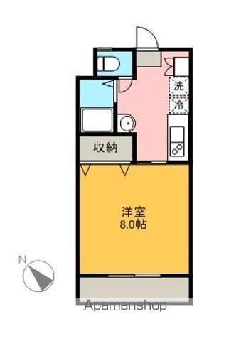 鏡山マンションⅠ(1K/2階)の間取り写真