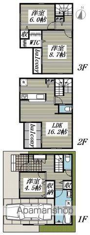 東武伊勢崎・大師線 せんげん台駅 徒歩14分 3階建 築2年(3LDK)の間取り写真